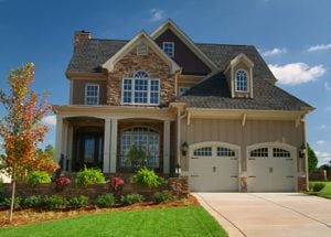 residential house with two-door garage