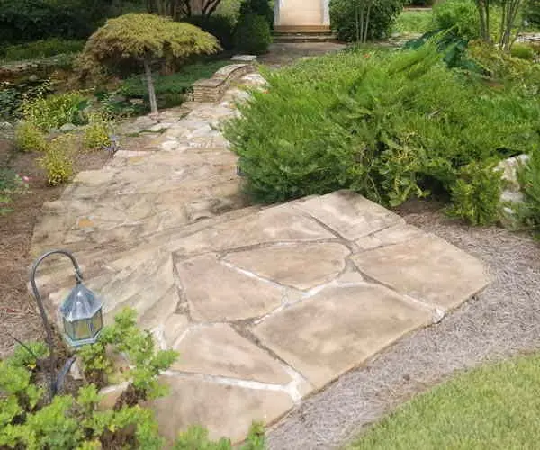 Flagstone path after pressure washing (Oct 2018)
