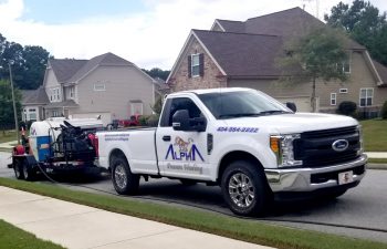 Work Truck and Trailer for Alpha Pressure Washing Marietta GA