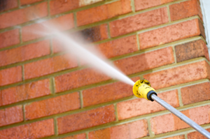 Brick Exterior Being Pressure Washed Marietta GA